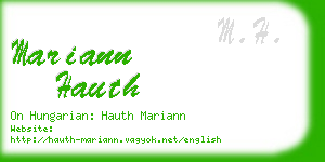 mariann hauth business card